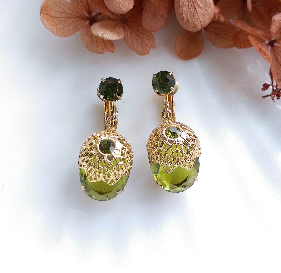 Vintage Jewelry SARAH COV Touch Elegance 夹式耳环 - 耳环/耳夹 - 其他材质 金色