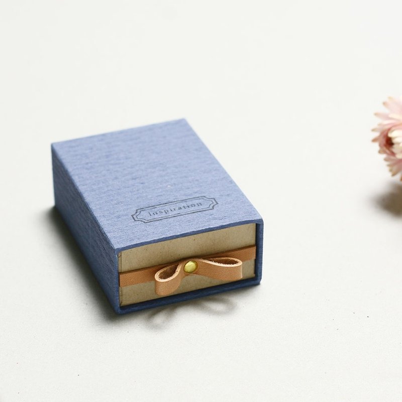 Inspiration // Blue) Sliding Box Leather ribbon A small box that conveys your feelings - 包装材料 - 纸 蓝色