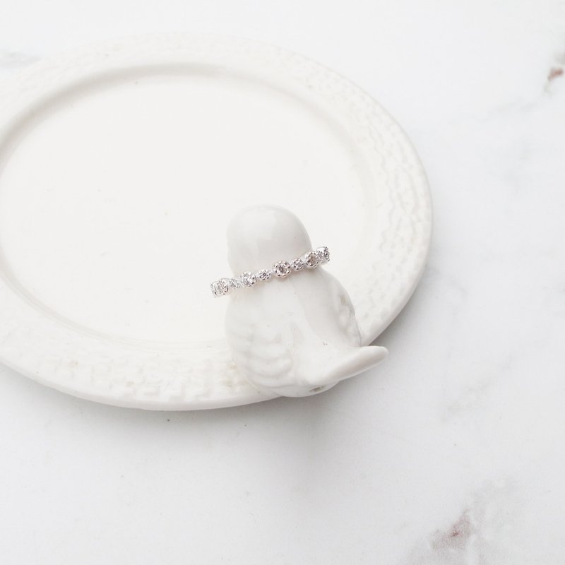 【美钻银饰】闪耀圆舞曲 | 锆石 925纯银戒指 尾戒 | 大员囡仔 - 戒指 - 纯银 银色