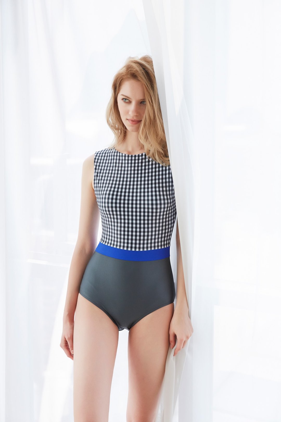 17 Fiona H Suit - Check / Gray - 女装泳衣/比基尼 - 其他材质 灰色