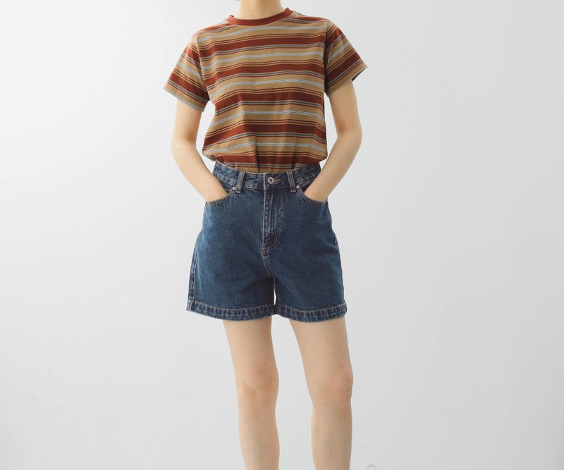 【文艺嬉皮】美式复古/针织棉质T恤 - 女装 T 恤 - 棉．麻 橘色