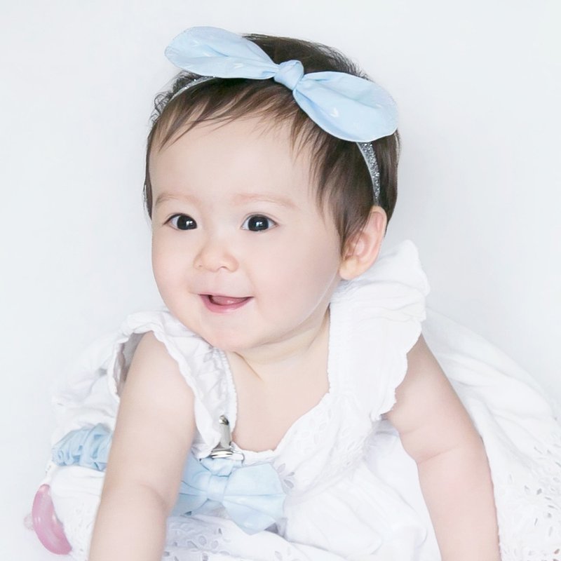 美国 Joli Sophie 棉质蝴蝶银葱发带2入 牵牛花 JSHB2BWRF 1-3岁 - 围嘴/口水巾 - 棉．麻 多色