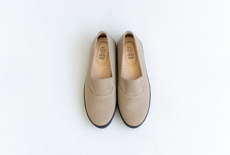 圣诞节礼物首选 | 大人女子日.茶谷褐.水洗棉麻.帆布鞋.大地色 - 女款休闲鞋 - 棉．麻 卡其色