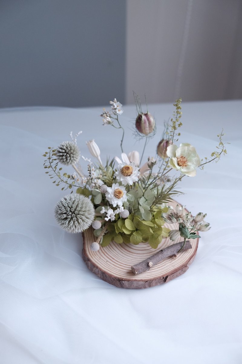 花卉植物名片座 相片座 - 祝贺礼物 圣诞礼物 (附手写英文祝福) - 干燥花/捧花 - 植物．花 绿色