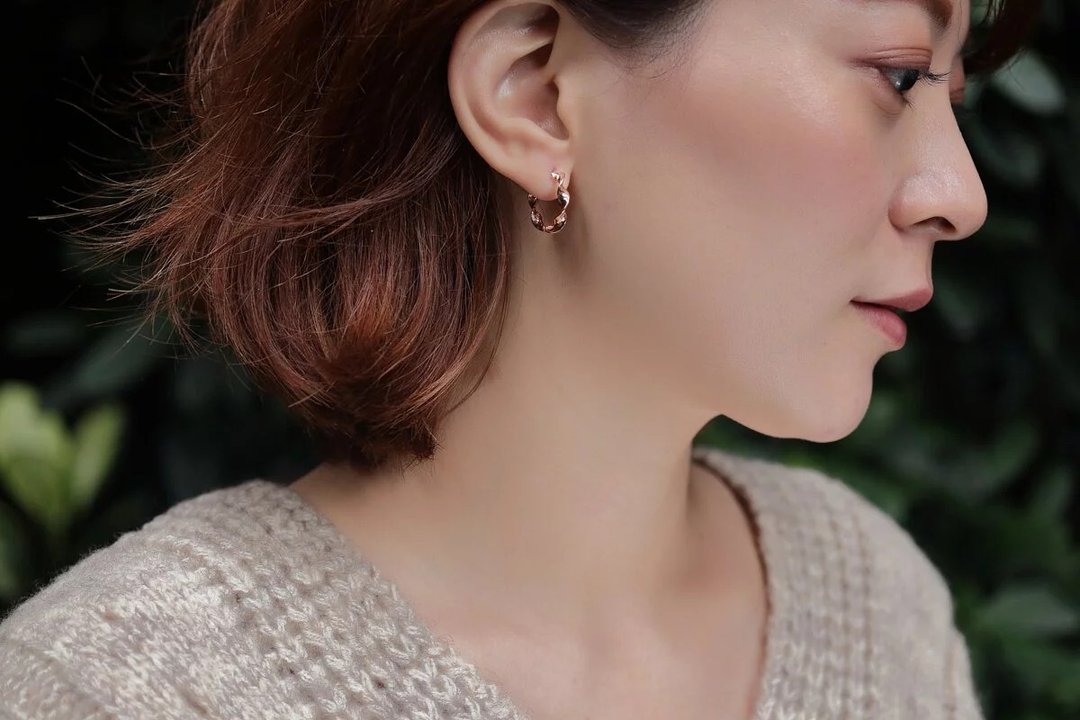 14K Spiral Earring (L) 螺旋耳扣耳环 (大) - 耳环/耳夹 - 贵金属 金色
