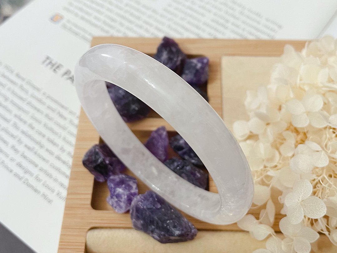天然白水晶 手镯 - 手链/手环 - 水晶 白色