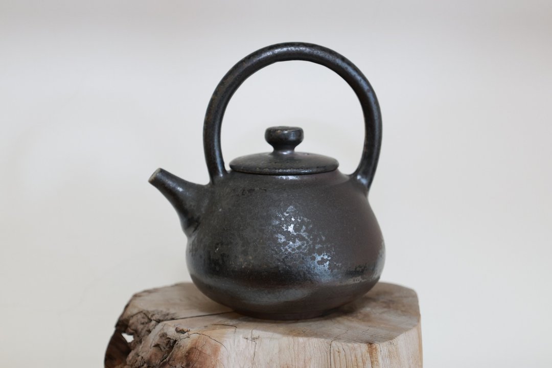 柴烧提梁茶壶/350ml/泷间拾光 - 茶具/茶杯 - 陶 