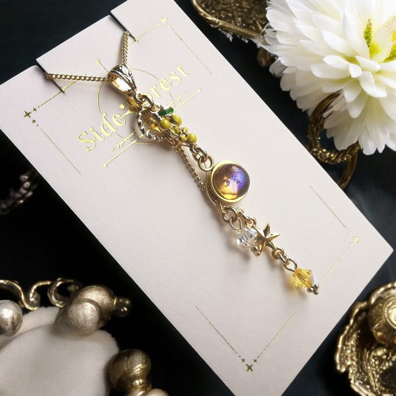 季节的辉 Collection 含羞草1 Side*Forest原创玻璃 - 项链 - 玻璃 黄色