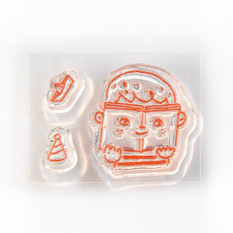 阿蕉x六街 书之森的捉迷藏水晶印章 小男孩 - 印章/印台 - 塑料 透明