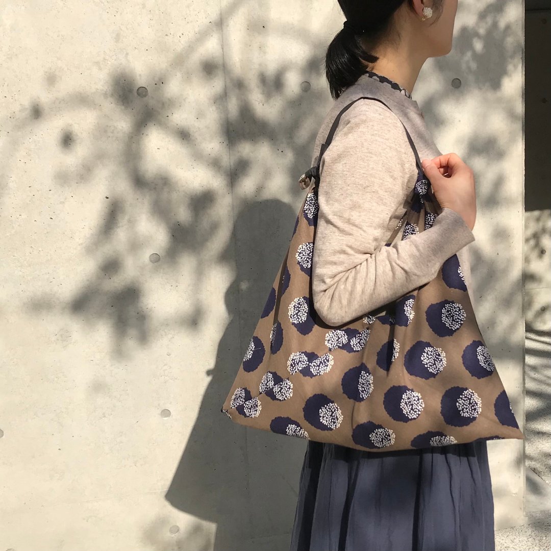 手提袋 吾妻袋 点与圆 M - 手提包/手提袋 - 棉 咖啡色
