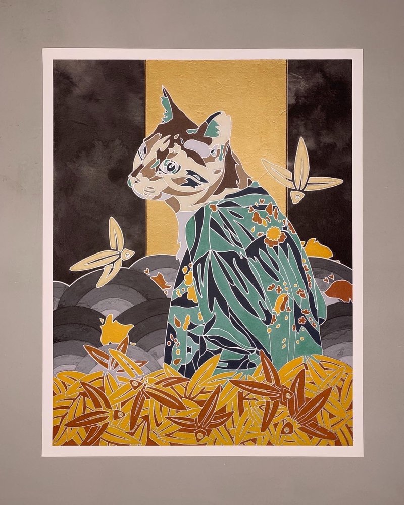 猫|复合媒材|送礼 - 海报/装饰画/版画 - 纸 