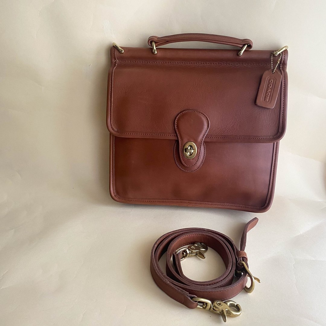 中古Coach│斜背包│侧背包│单肩包│真皮│女友礼物Willis Bag - 侧背包/斜挎包 - 真皮 咖啡色