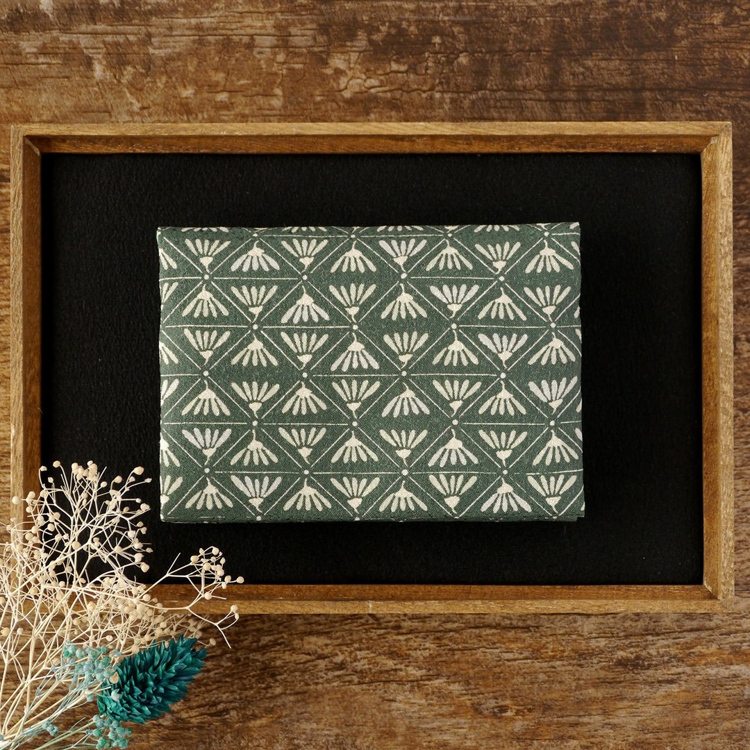 Kimono card case Kikubun - 名片夹/名片盒 - 棉 绿色