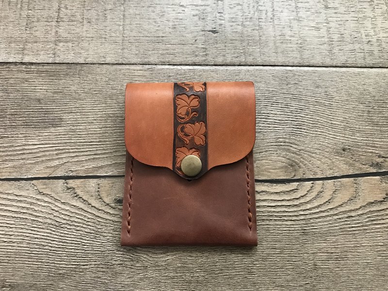 POPO│幸运草图腾│证件收纳套│leather - 证件套/卡套 - 真皮 咖啡色