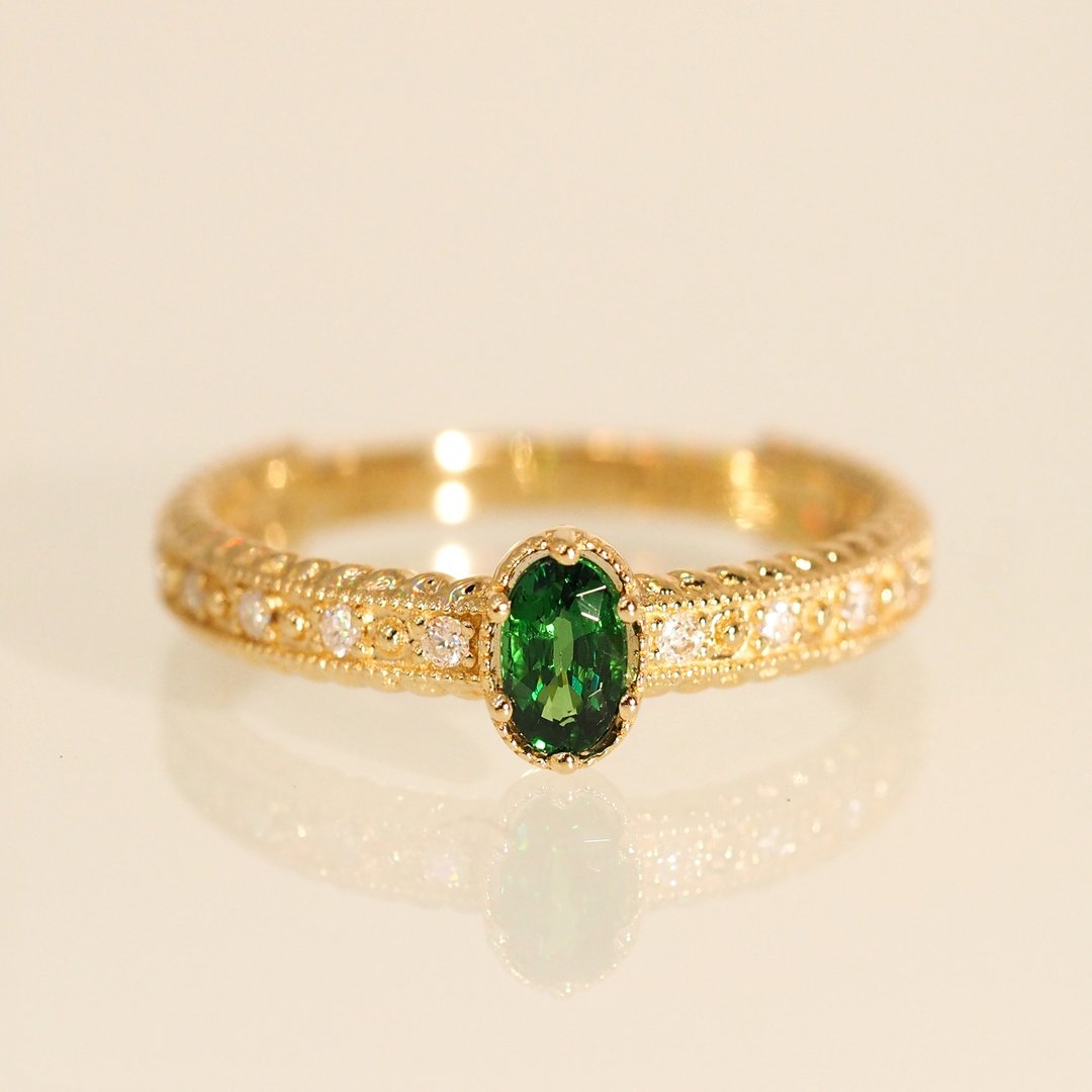 18K金沙弗莱石椭圆形宫廷戒指 18K Gold Tsavorite Oval Palace R - 戒指 - 贵金属 