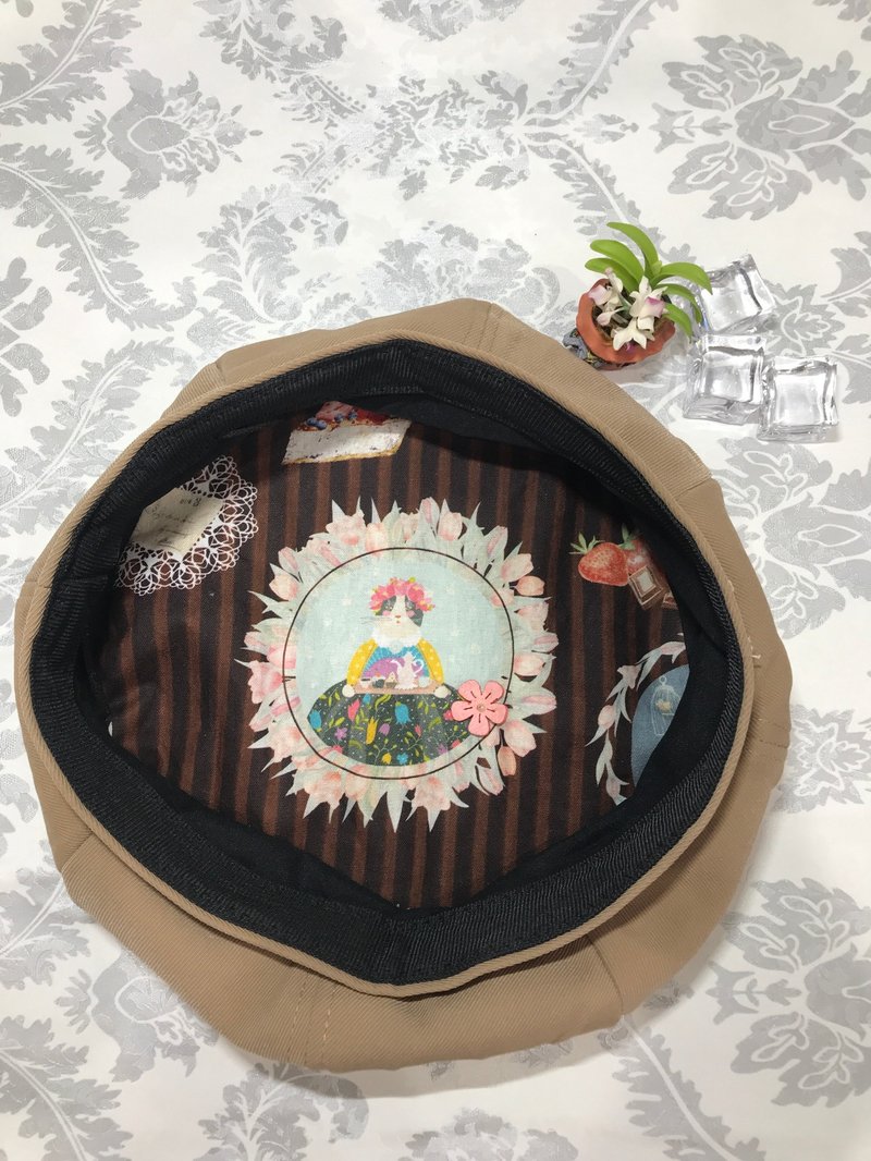 原创设计帽子新款秋冬手工帽子 - 帽子 - 棉．麻 卡其色