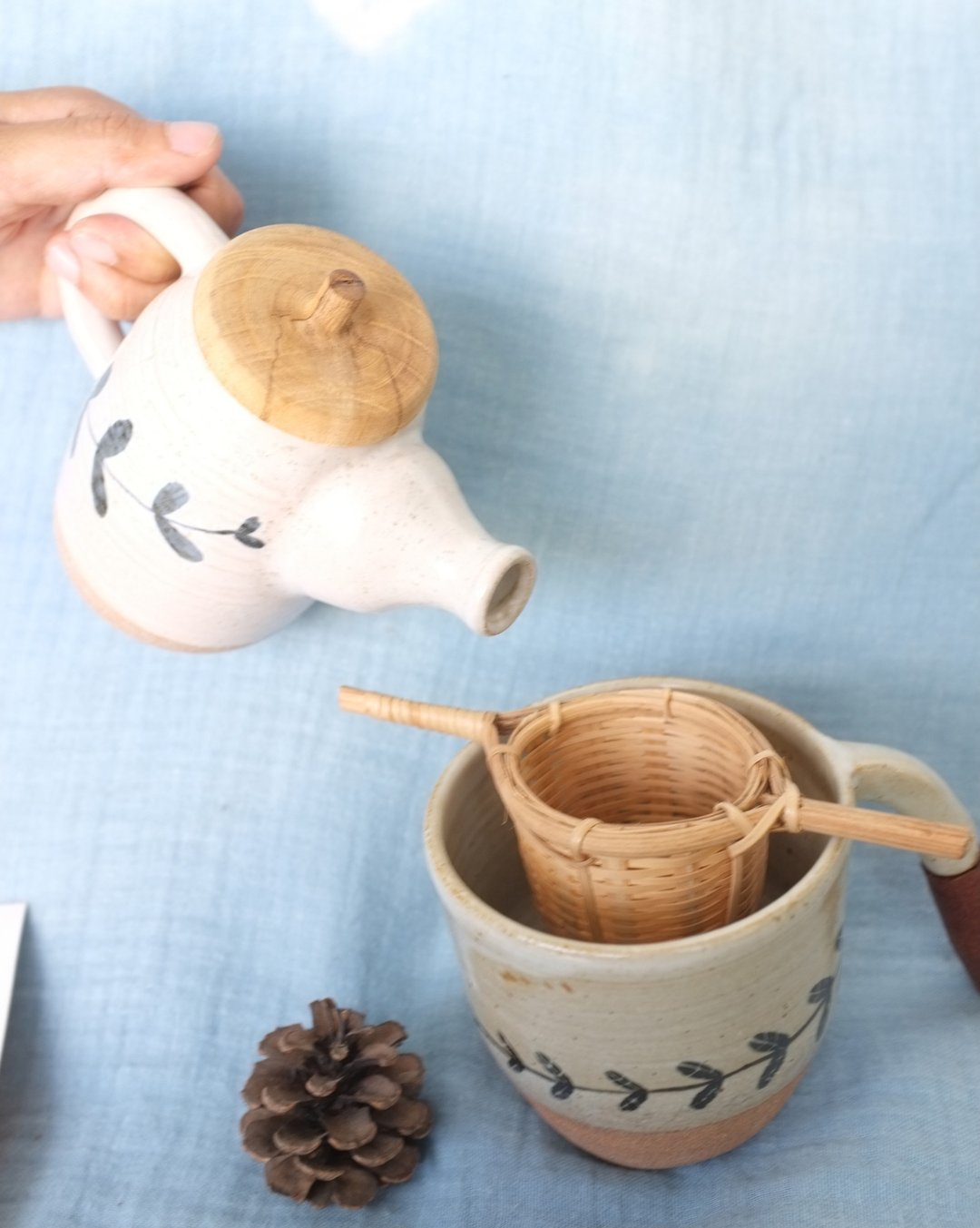 Bamboo tea strainer / tea filter - handmade  - 咖啡杯/马克杯 - 竹 咖啡色