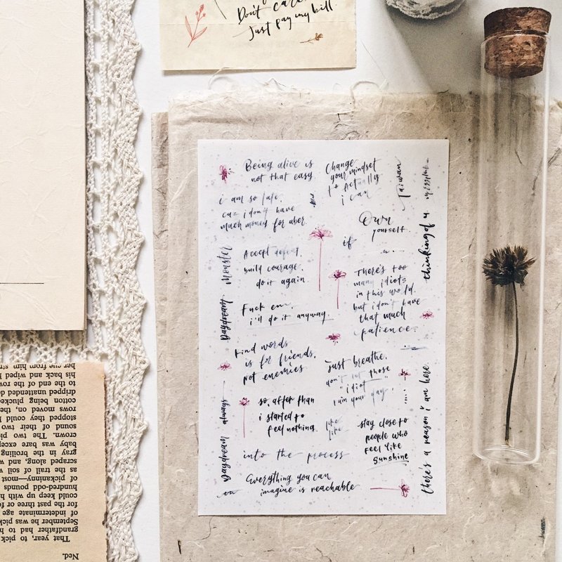 转印贴纸 - 文字速写 II (蓝莓冰沙) - 贴纸 - 塑料 紫色