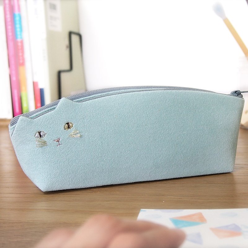 Cat catcher cow color [Order production] - 铅笔盒/笔袋 - 聚酯纤维 绿色