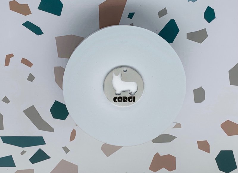 狗牌 柯基 宠物吊牌 定制化 不锈钢 钥匙扣 姓名牌 个性化 刻字 - 项圈/牵绳 - 不锈钢 银色