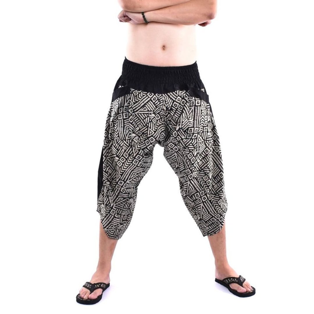 Wide harem pants, samurai, cotton fabric, handmade , UNISEX - 女装长裤 - 棉 黑色