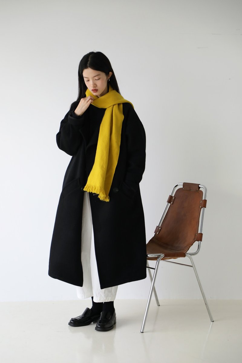 大翻领羊毛外套 I classic oversized lapel coat - 女装上衣 - 羊毛 黑色