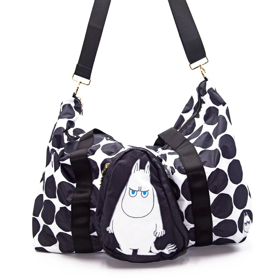 Vovarova x Moomin 姆明防泼水可折双面旅行袋/运动 - 侧背包/斜挎包 - 其他人造纤维 黑色