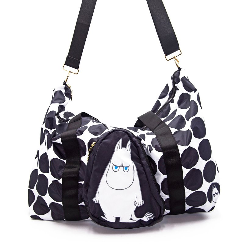Vovarova x Moomin 防泼水可折双面旅行袋/运动 - 侧背包/斜挎包 - 其他人造纤维 黑色