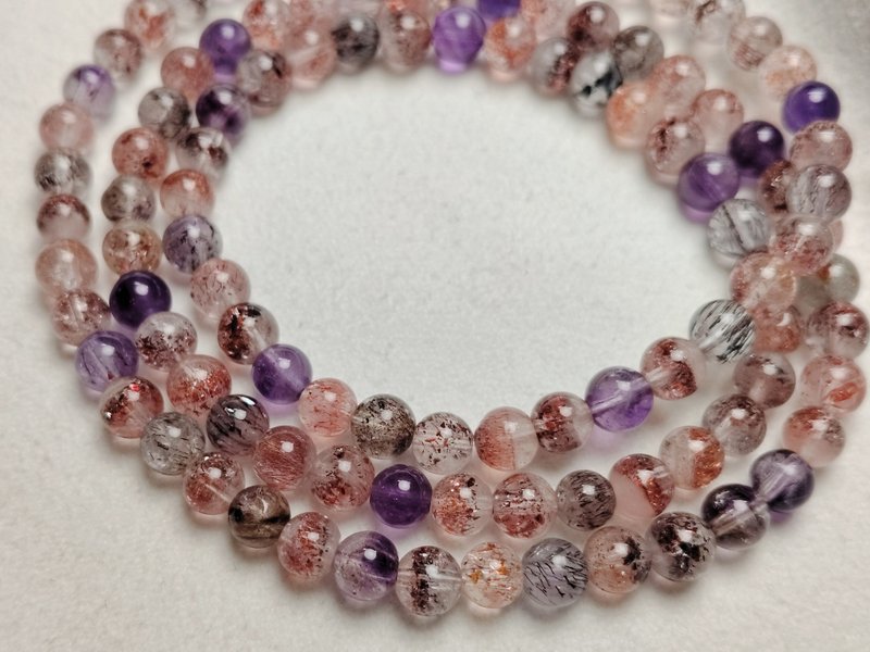 5.3mm 超七/骨干水晶 - 三圈手珠/手串 - 手链/手环 - 半宝石 多色