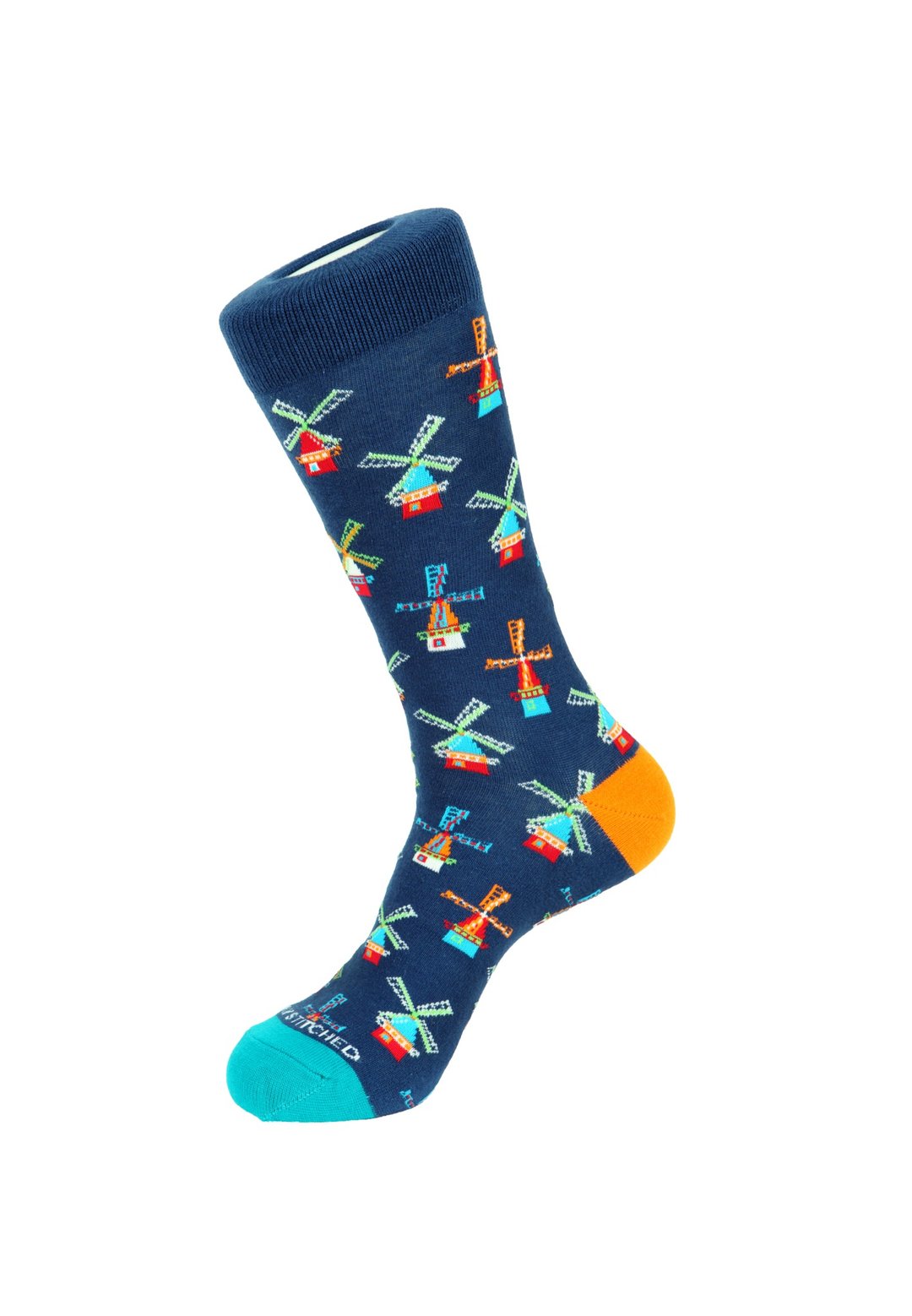 Windmill Socks 风车图案袜子 by Unsimply Stitched - 袜子 - 棉 蓝色