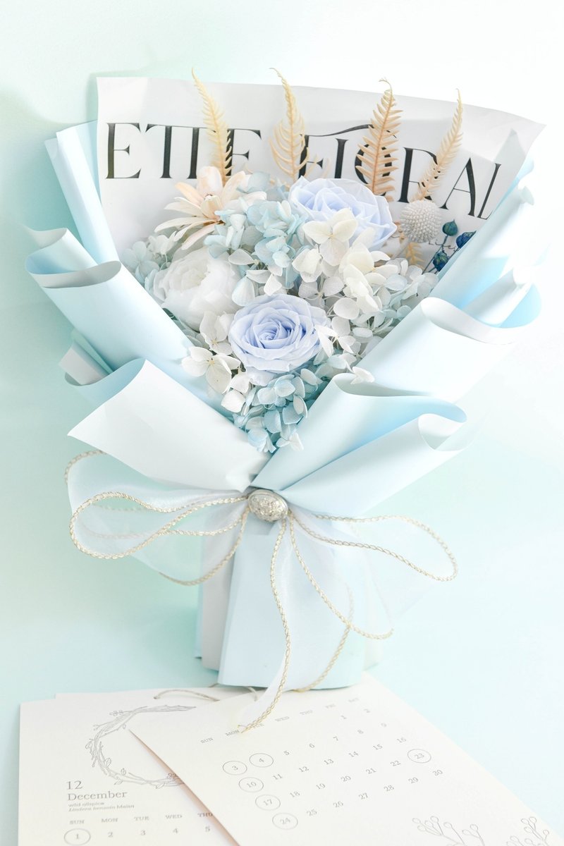 冬日告白-蓝恒星花束 Preserved -35 - 干燥花/捧花 - 植物．花 蓝色