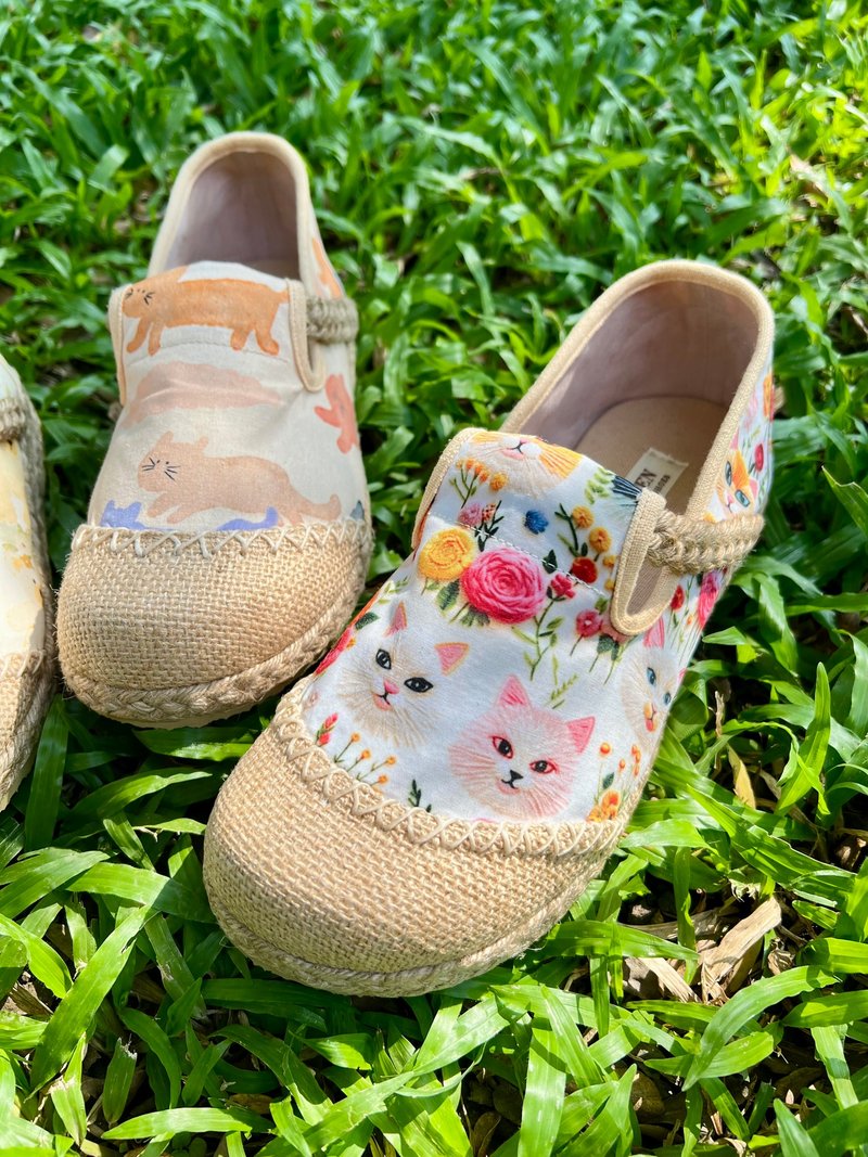 【Espadrille】可爱凉鞋 - 手工制作 - 女款休闲鞋 - 棉 多色