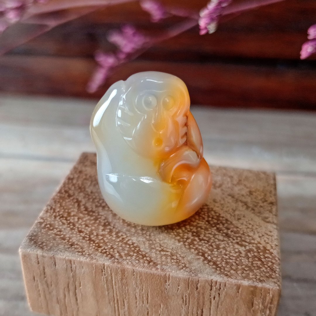 小雕件 小品动物-猴 黄玉髓 - 摆饰 - 玉石 黄色