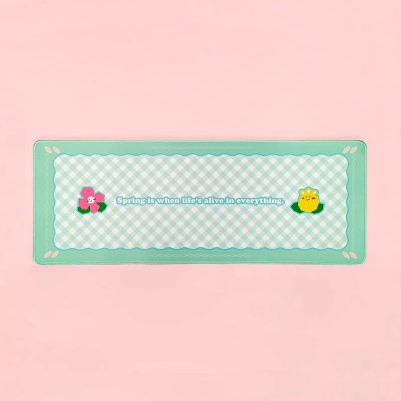 花花格纹 电竞游戏鼠标垫 超大办公桌垫 可爱滑鼠垫 - 鼠标垫 - 橡胶 