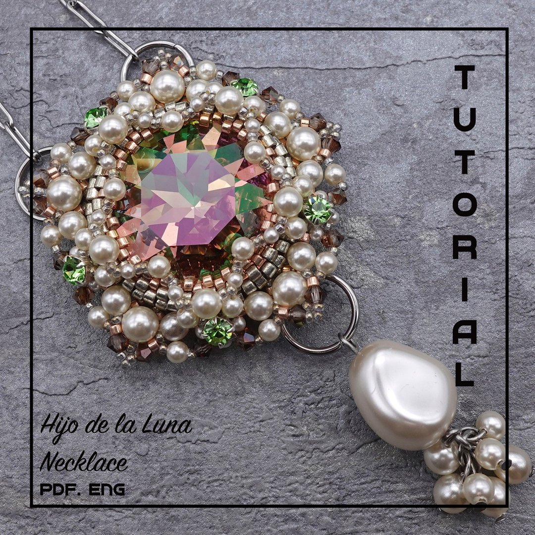 Beading tutorial, beaded necklace instructions - 其他 - 玻璃 多色