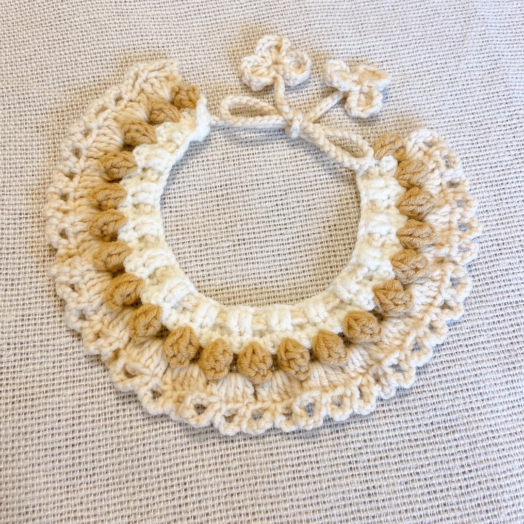 【Floral Pet Collar 3】宠物颈圈 围兜 领巾*可爱 拍照小物* - 衣/帽 - 棉 金色