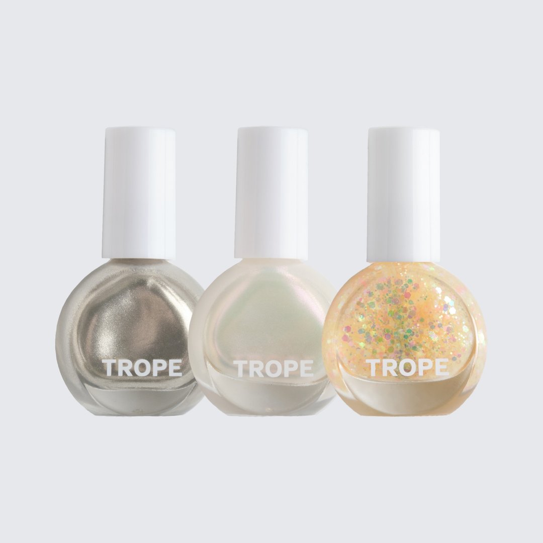 TROPE Shine & Sparkle 光点 • 水性指彩3件组 - 指甲油/指甲贴 - 颜料 多色