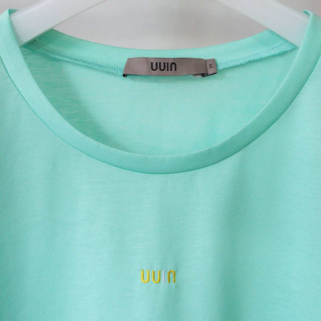 UUIN   _ UUIN刺绣绿T - 女装上衣 - 棉 绿色