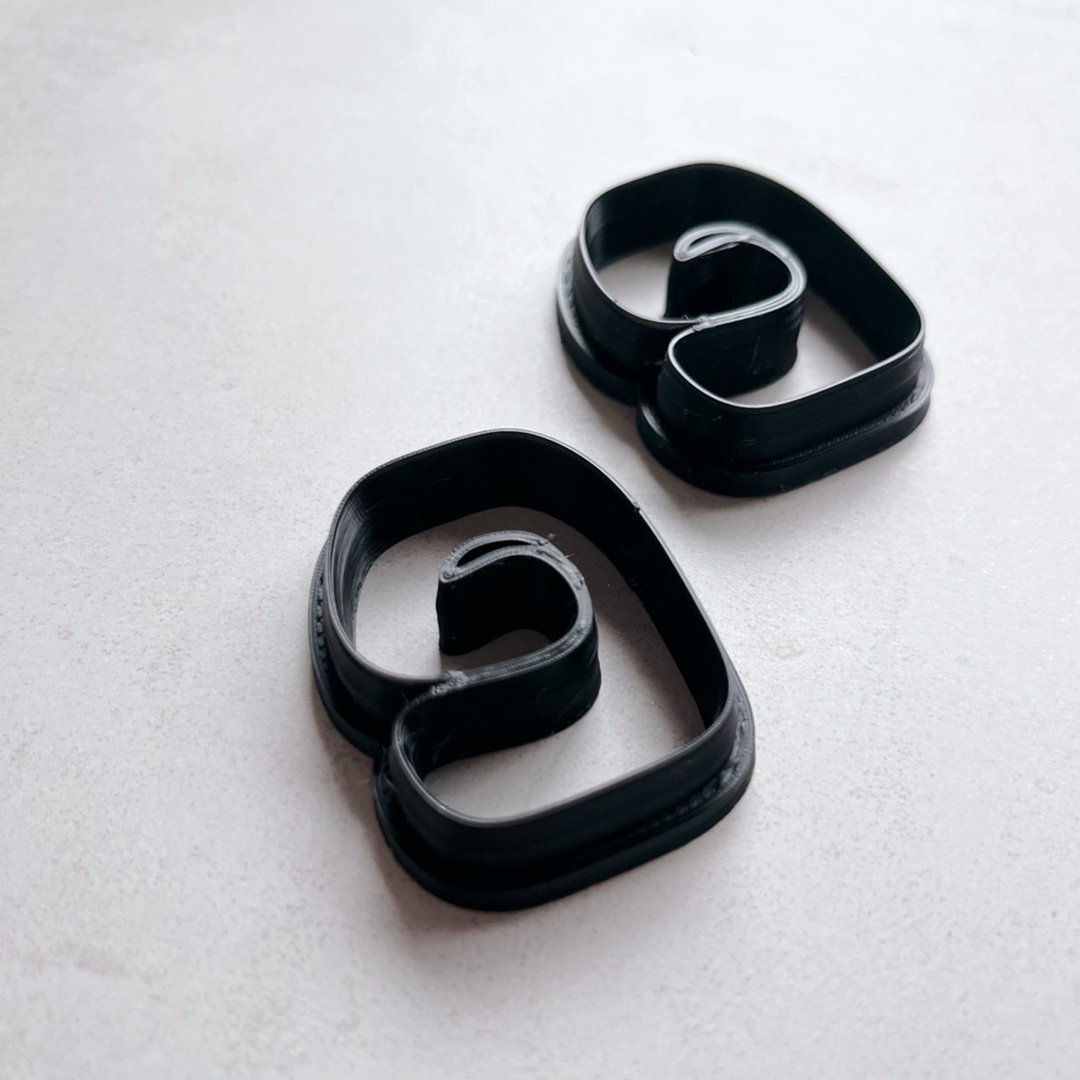 1 point // Clay cutter Polymer clay Polymer clay cutter Cookie type 3D printer D - 零件/散装材料/工具 - 塑料 黑色