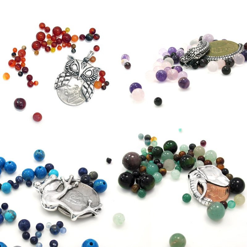 纯银 丛林风 银元钱夹 套组 (不含链) 925纯银坠子 台湾元素礼物 - 项链 - 纯银 银色