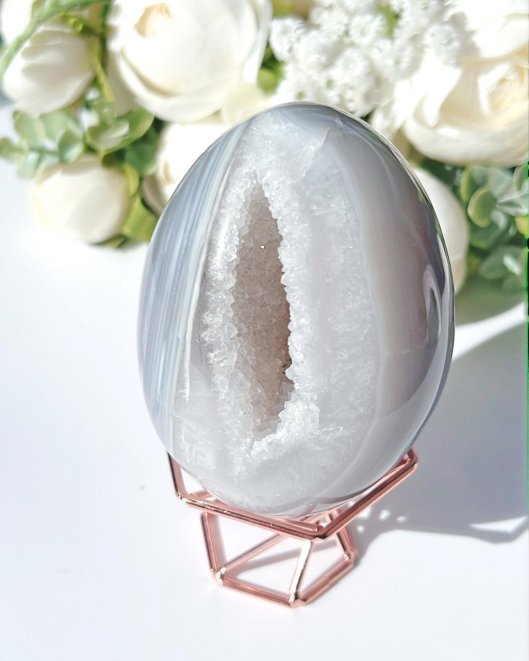 蓝玛瑙水晶蛋摆件 - 摆饰 - 水晶 蓝色