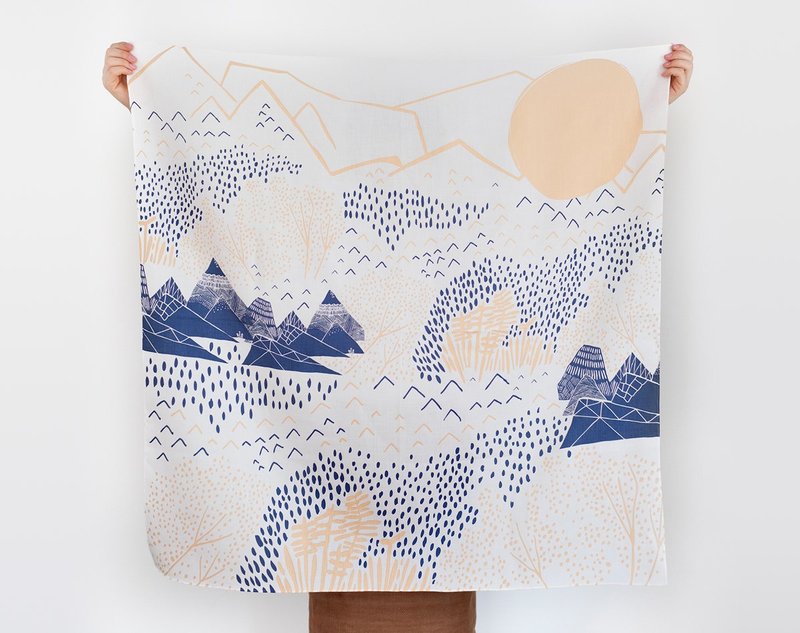 山花烂漫丝巾 风吕敷 - 丝巾 - 棉．麻 粉红色