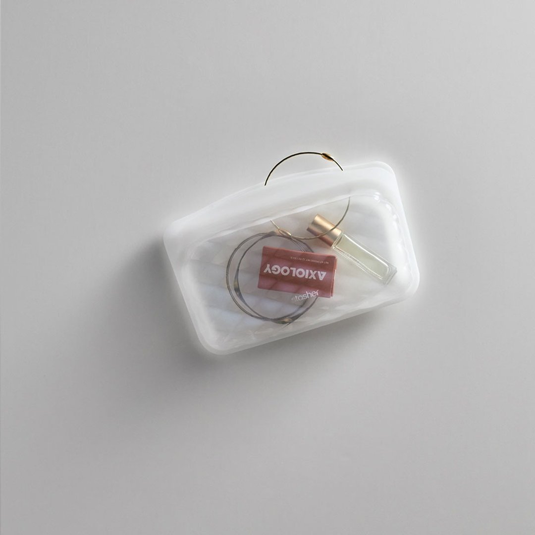 【新品】美国 Stasher 美妆收纳硅胶密封袋-长形-白 - 化妆包/杂物包 - 硅胶 白色