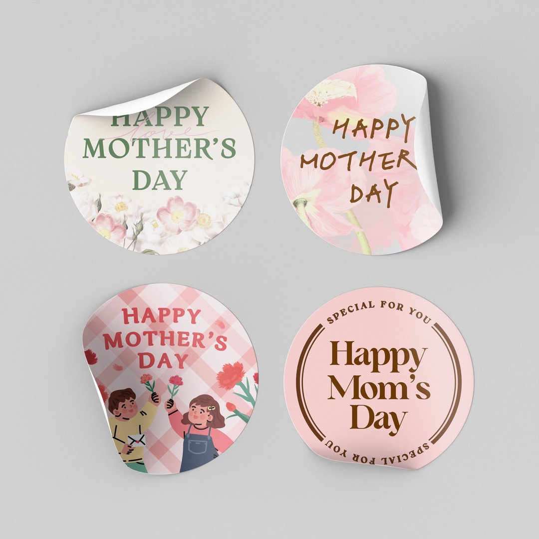 【母亲节贴纸】 Mother's Day 母亲节_圆形贴纸 (礼盒包装) - 贴纸 - 纸 多色