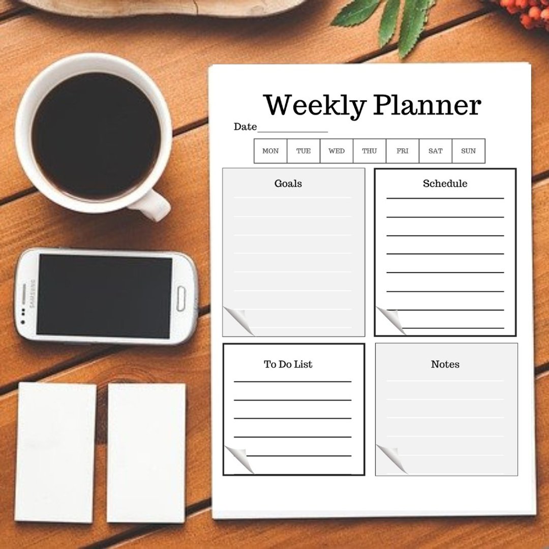 Digital File Weekly Planner To do list Downloadable File PDF Print 8.5x11 inch - 其他数码商品 - 其他材质 