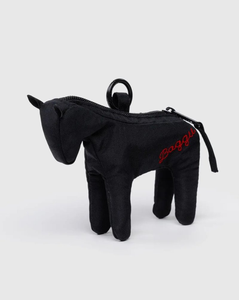 BAGGU - 小马钥匙圈 - 黑色 红logo刺绣 - 钥匙链/钥匙包 - 防水材质 黑色