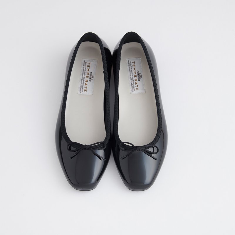 EMMA (BLACK) PVC SQUARE TOE FLATS  スクエアトゥ パンプス　レインシューズ - 雨鞋/雨靴 - 防水材质 黑色