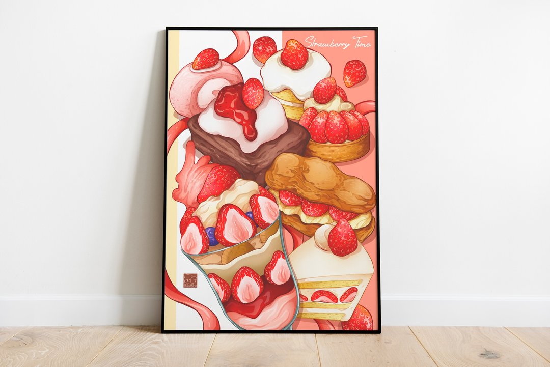 食物插画海报 - 草莓主题 - 海报/装饰画/版画 - 纸 