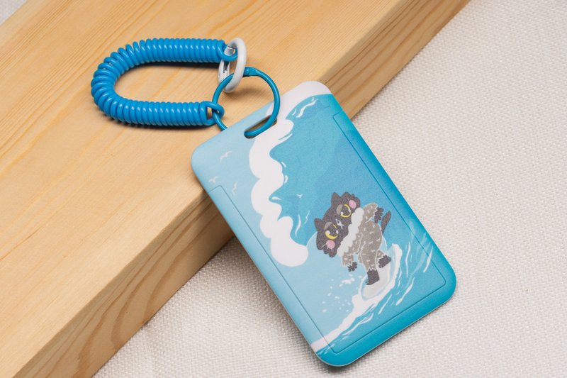 黑猫票卡匣 冲浪 硬壳滑盖式卡套+撞色弹力绳 - 证件套/卡套 - 塑料 