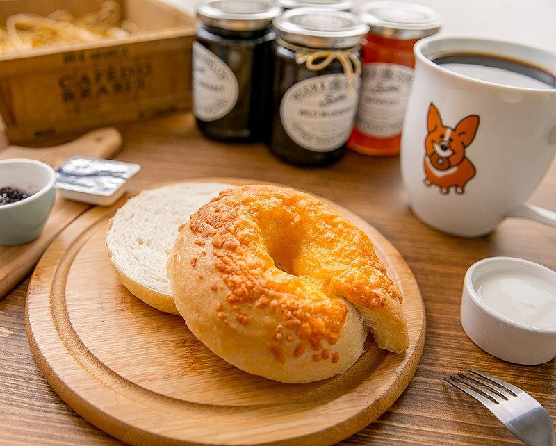 自培酵母手工贝果 洋葱起司  5入可店到店//可代写卡 - 面包/吐司 - 新鲜食材 